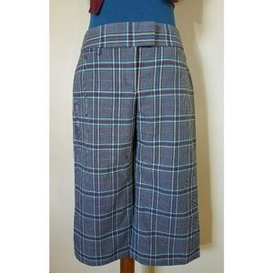 Express Editor Style Plaid Cropped Pants